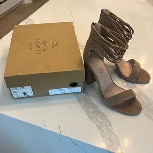 Oasis society Blair Faux suede strappy heeled sandals by Vici